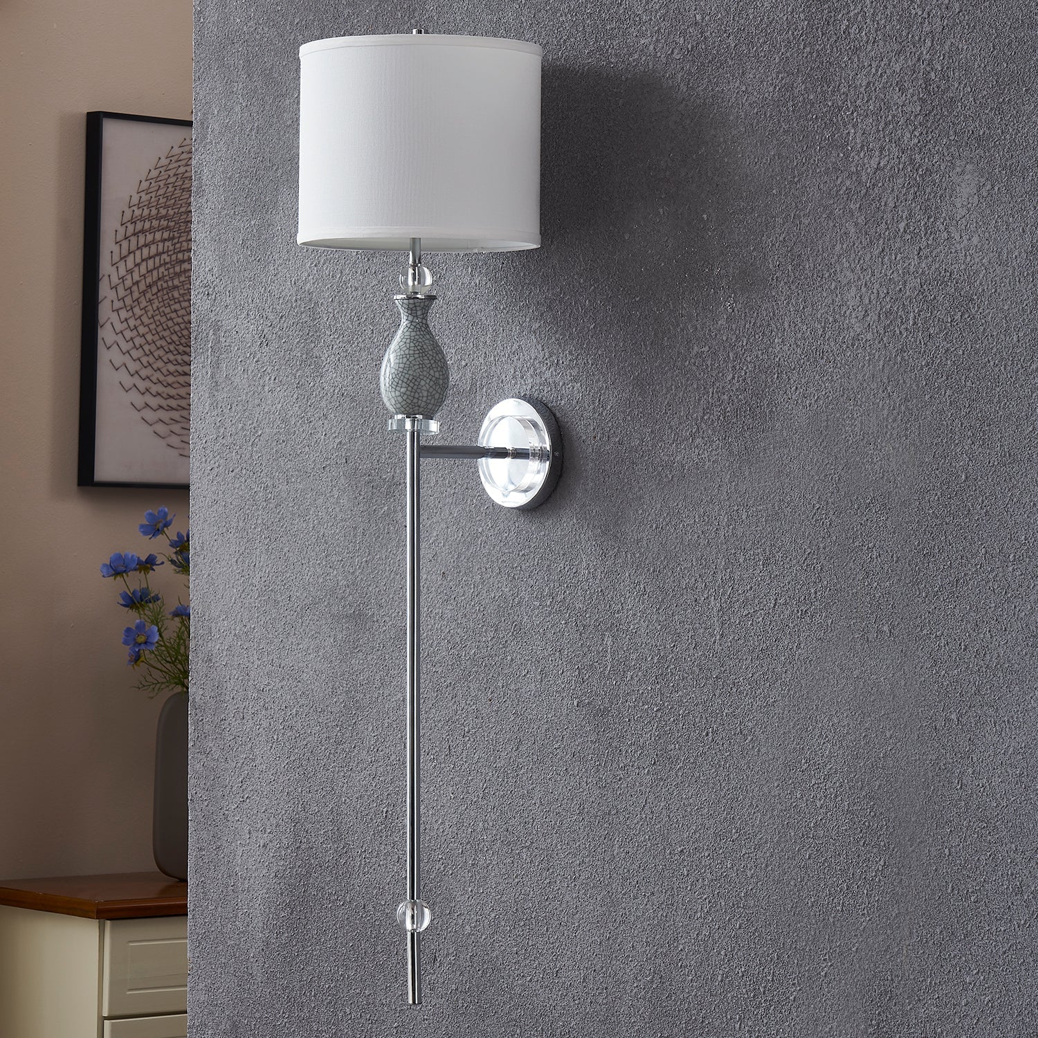 Blue Crackle Ceramic Crystal Finish Wall Sconce Wall Sconces| Crestview