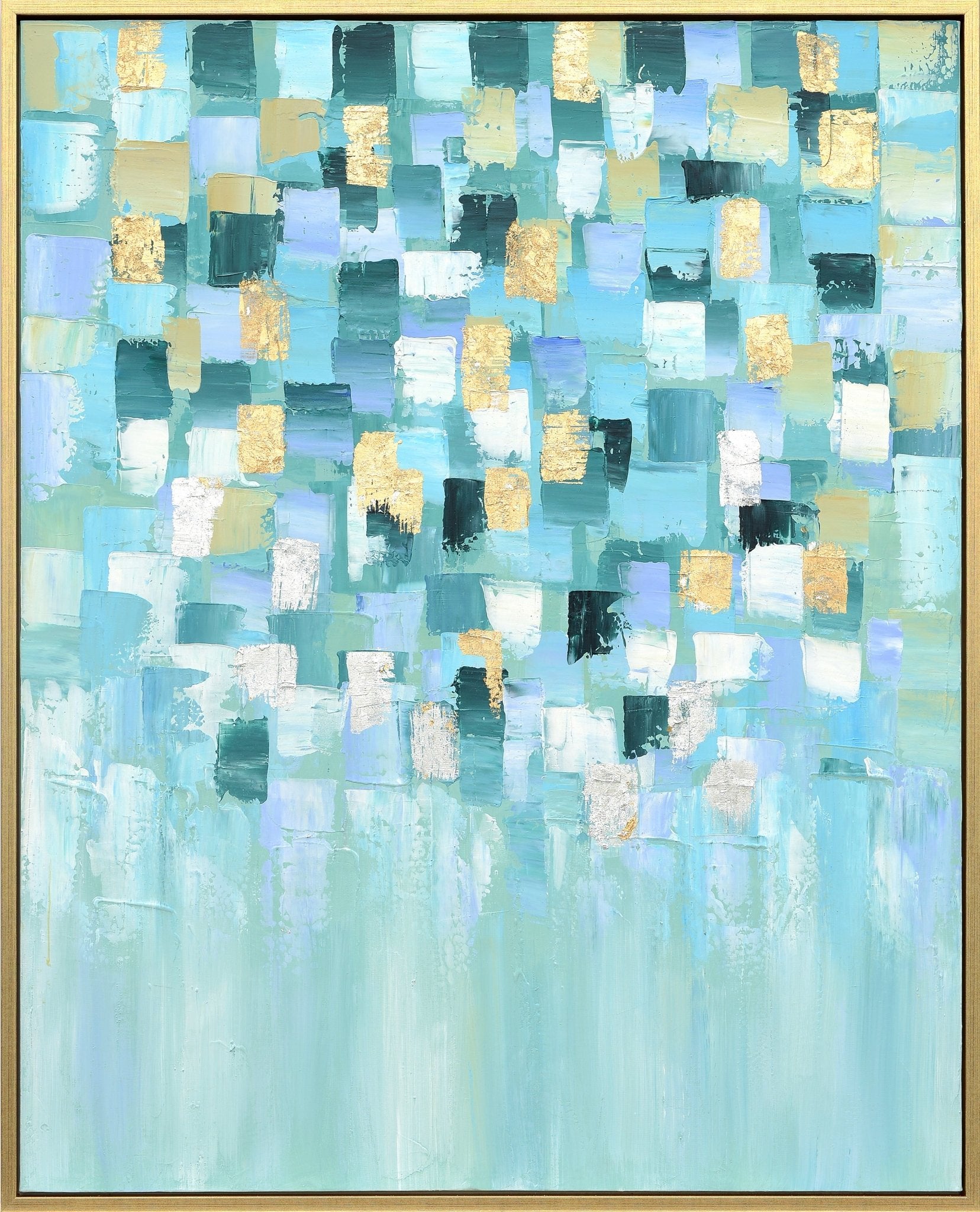 Blue Shades Handmade Oil Painting Wall Art| Crestview