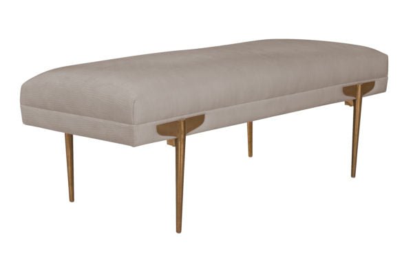 Brno White Waived Velvet Bench Benches| TOV
