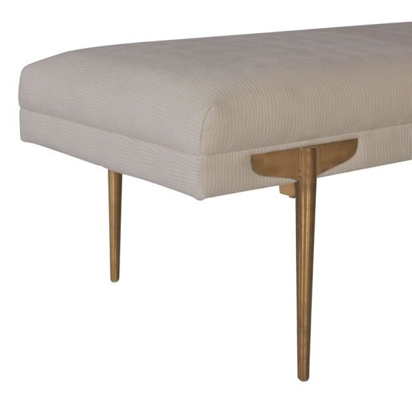 Brno White Waived Velvet Bench Benches| TOV