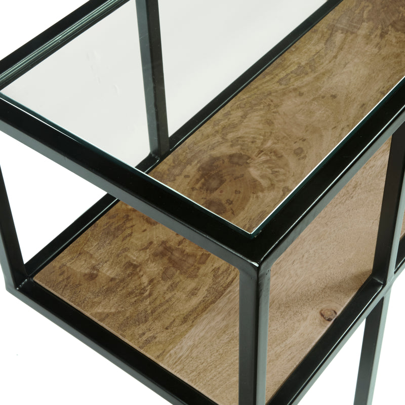 Iron Console Table with Glass Top (6629778391136)