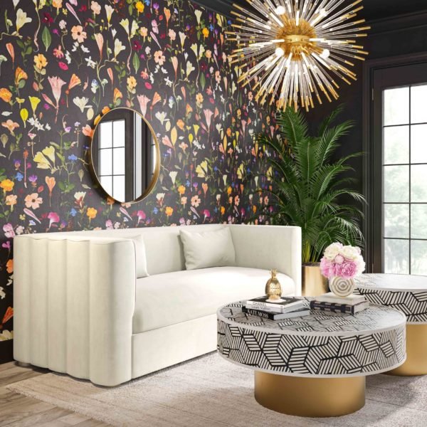 Callie Cream Velvet Sofa Sofas & Loveseats| TOV