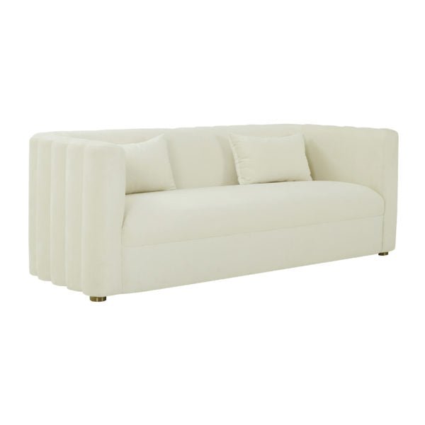 Callie Cream Velvet Sofa Sofas & Loveseats| TOV