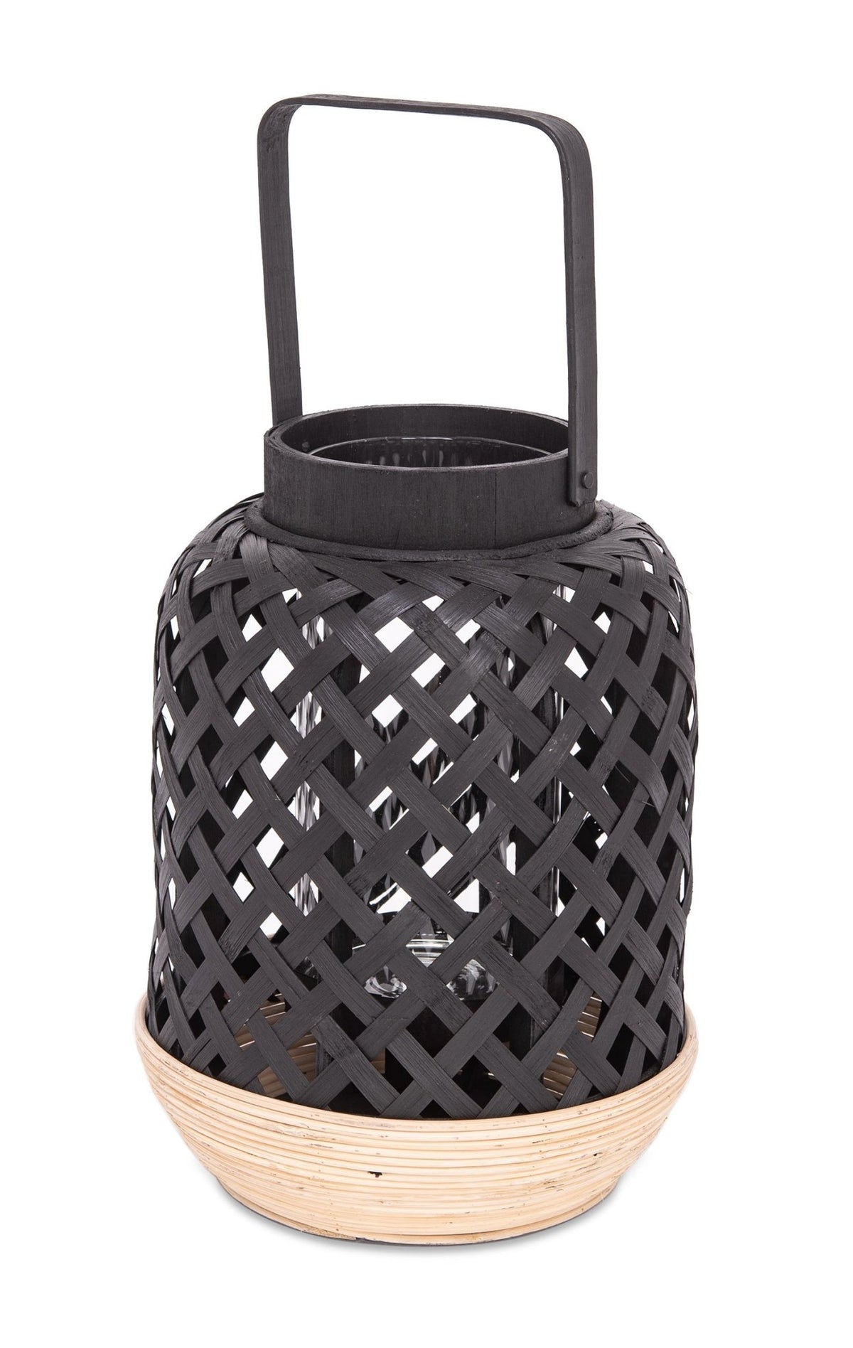 CANDLE HOLDER BAMBOO BLACK 21X21X 29 CM Candle Holders| Alrugaib Furniture X Nice