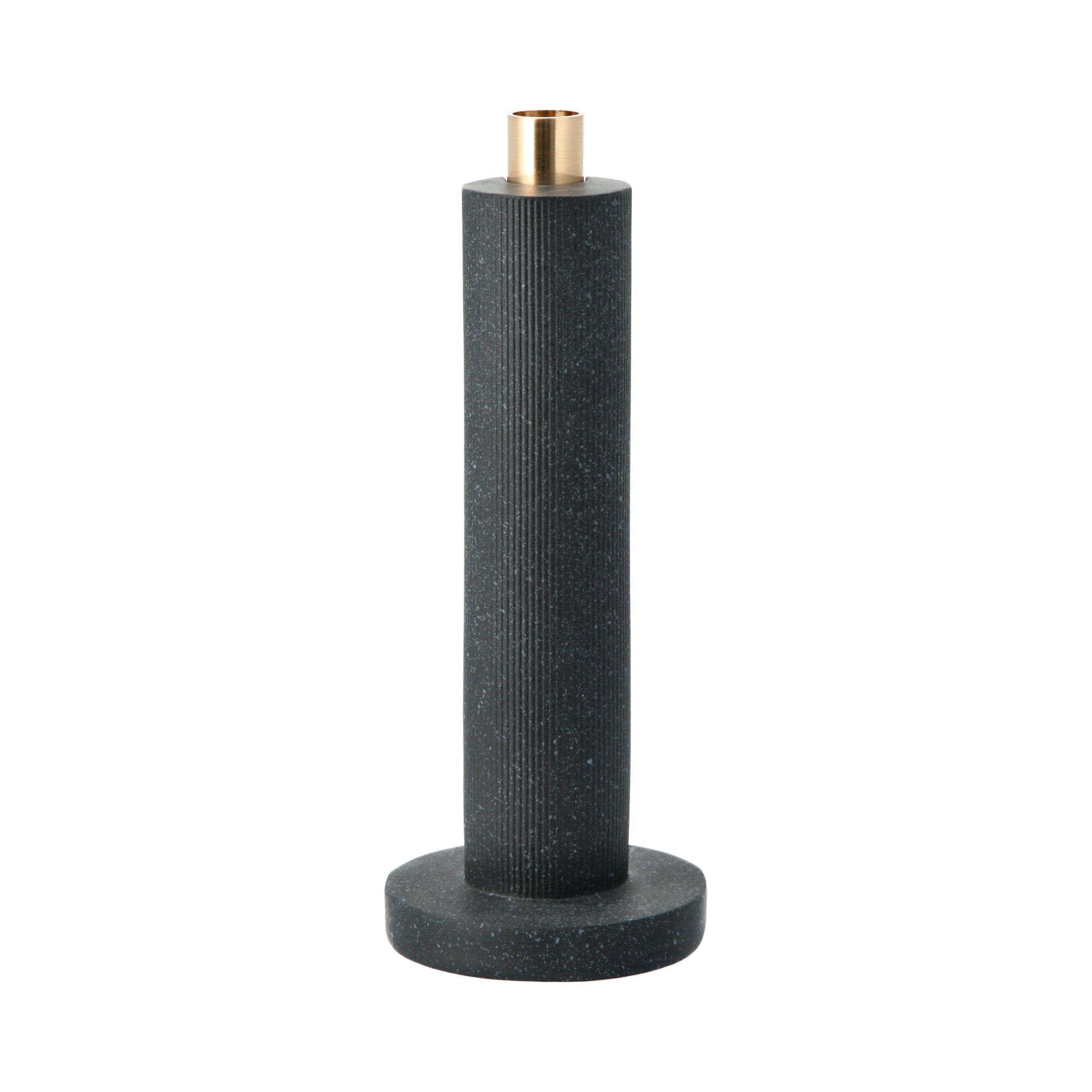 CANDLE STICK RESIN BLACK 11.2*11.2*28CM Candle Holders| Alrugaib Furniture X Nice