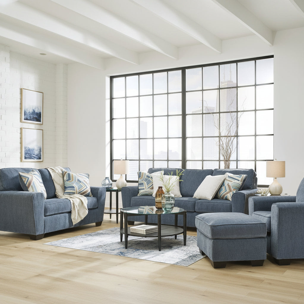 Cashton Blue Set Living Room Sets| Ashley Homestore