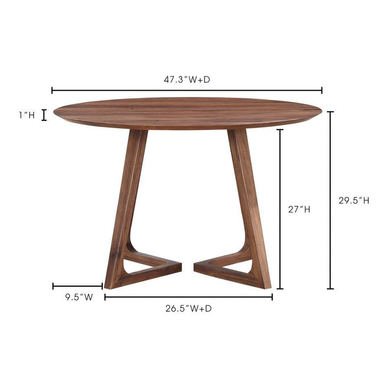Godenza Dining Table Round Walnut - Al Rugaib Furniture (4583148617824)