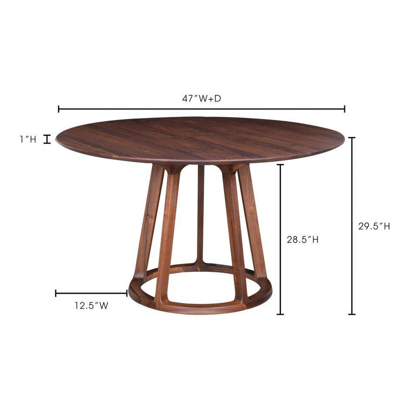 Aldo Round Dining Table Walnut - Al Rugaib Furniture (4583166115936)