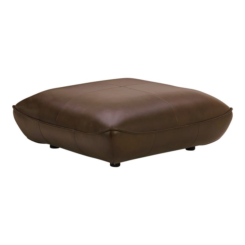 Zeppelin Leather Ottoman Toasted Hickory