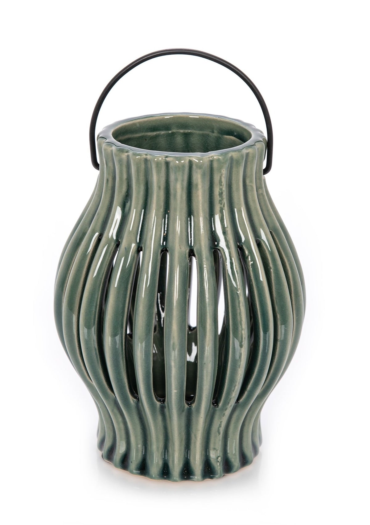 CERAMIC CANDLE HOLDER BLUE 12.5X12.5X16.5 Candle Holders| Alrugaib Furniture X Nice