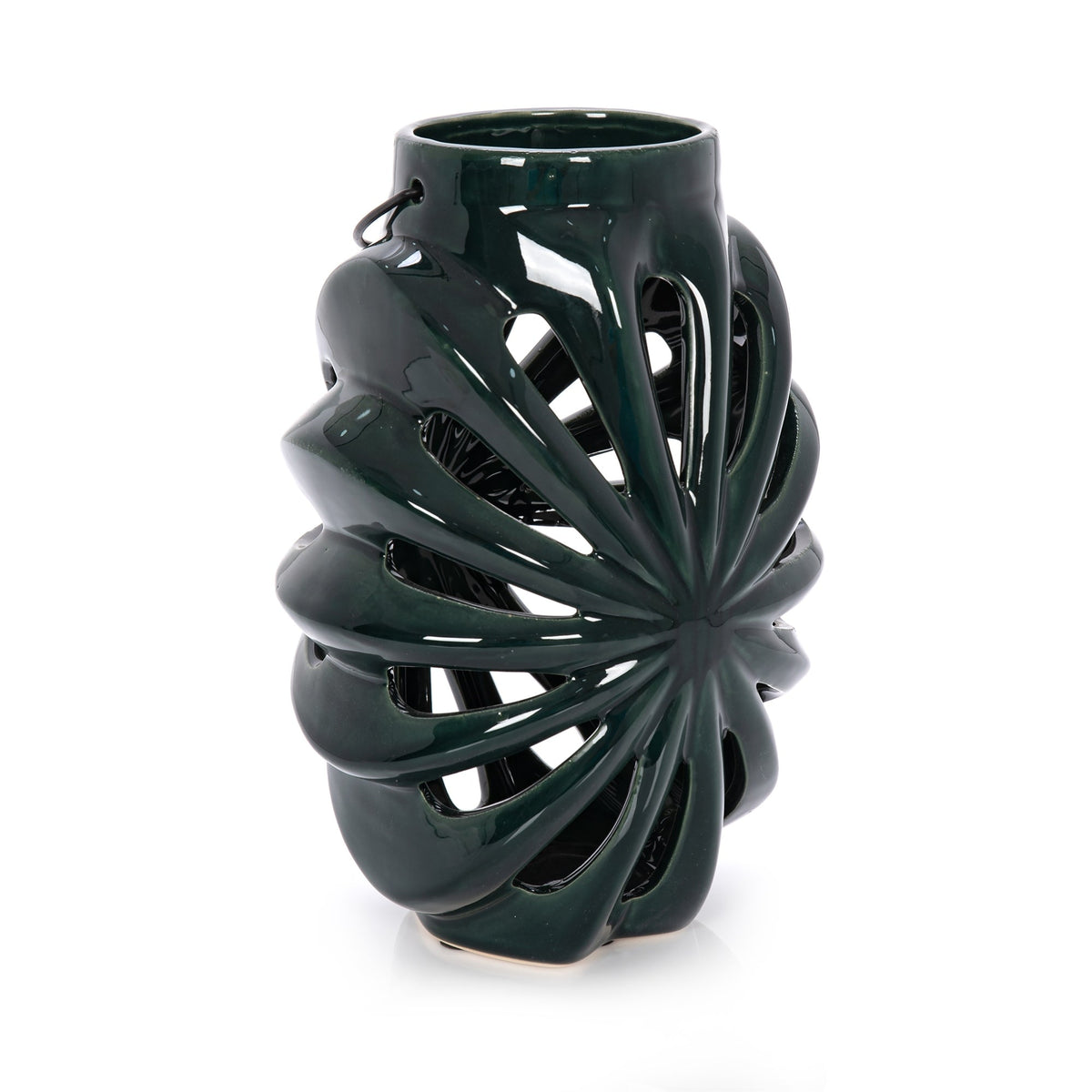 CERAMIC CANDLE HOLDER DARK BLUE 19.5X16X27 Candle Holders| Alrugaib Furniture X Nice