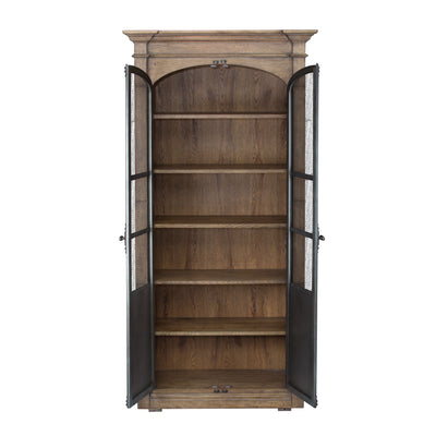 Metal Door Lt  Oak Display Cabinet (6629777244256)