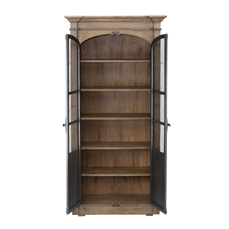 Metal Door Lt  Oak Display Cabinet (6629777244256)