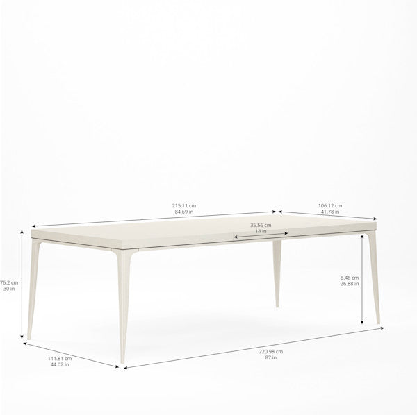 289 - Blanc - Rectangular Dining Table (6598991773792)