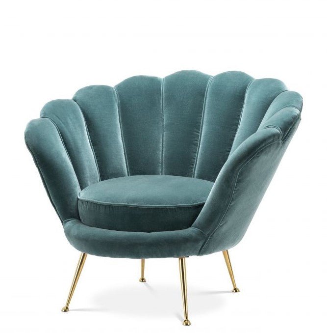 Chair Trapezium cameron deep turquoise Chairs| Eichholtz