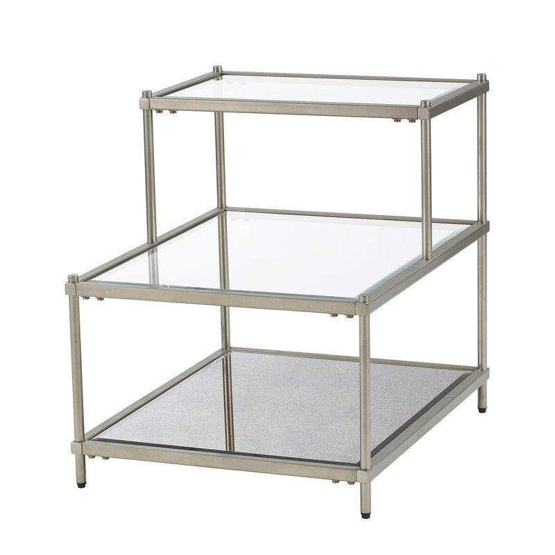 Luxe Champagne Metal 2 Level Side Table Coffee Tables| Crestview