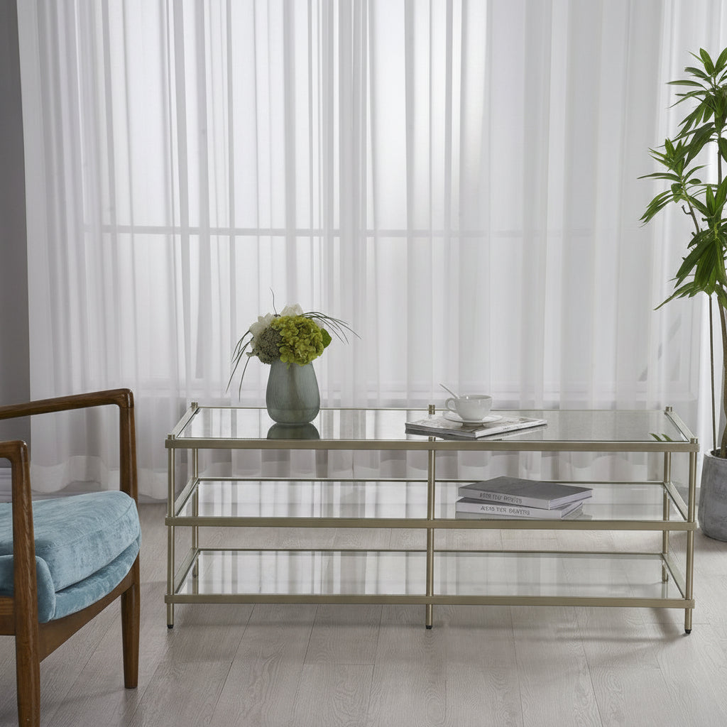 Luxe Champagne Metal Coffee Table Coffee Tables| Crestview