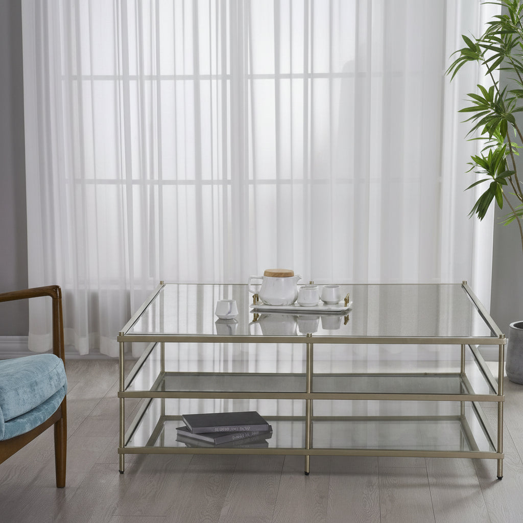 Luxe Champagne Metal Coffee Table Coffee Tables| Crestview