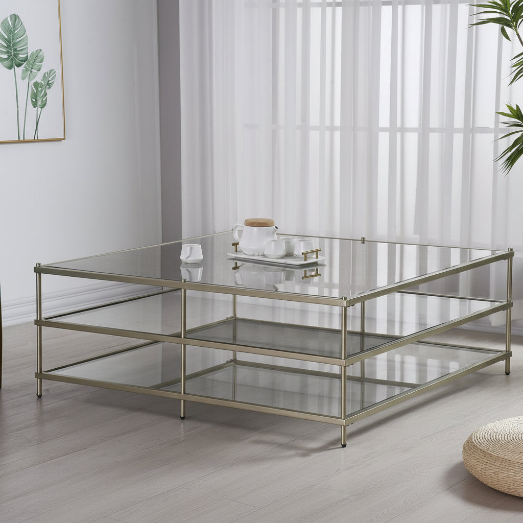Luxe Champagne Metal Coffee Table Coffee Tables| Crestview