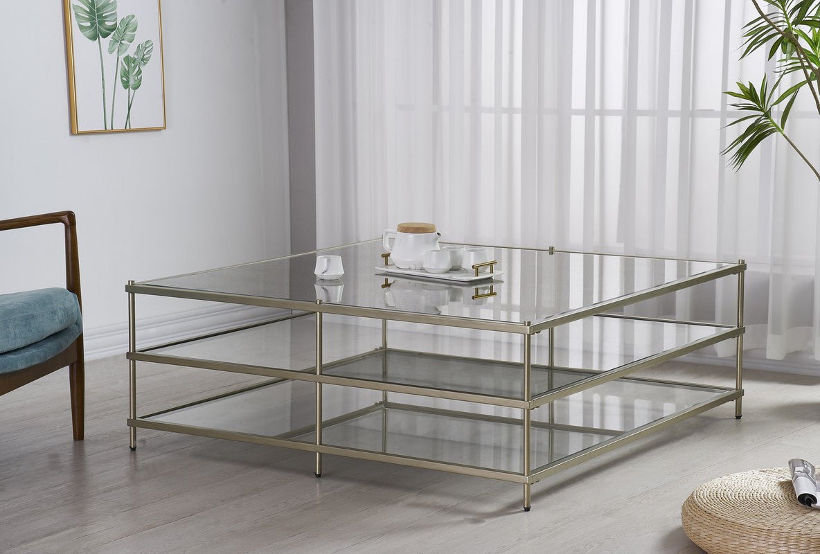 Luxe Champagne Metal Coffee Table Coffee Tables| Crestview