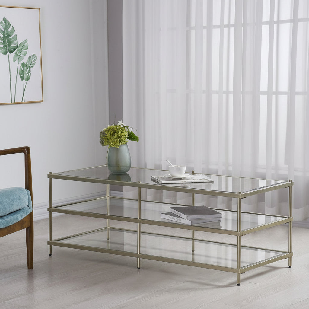 Luxe Champagne Metal Coffee Table Coffee Tables| Crestview