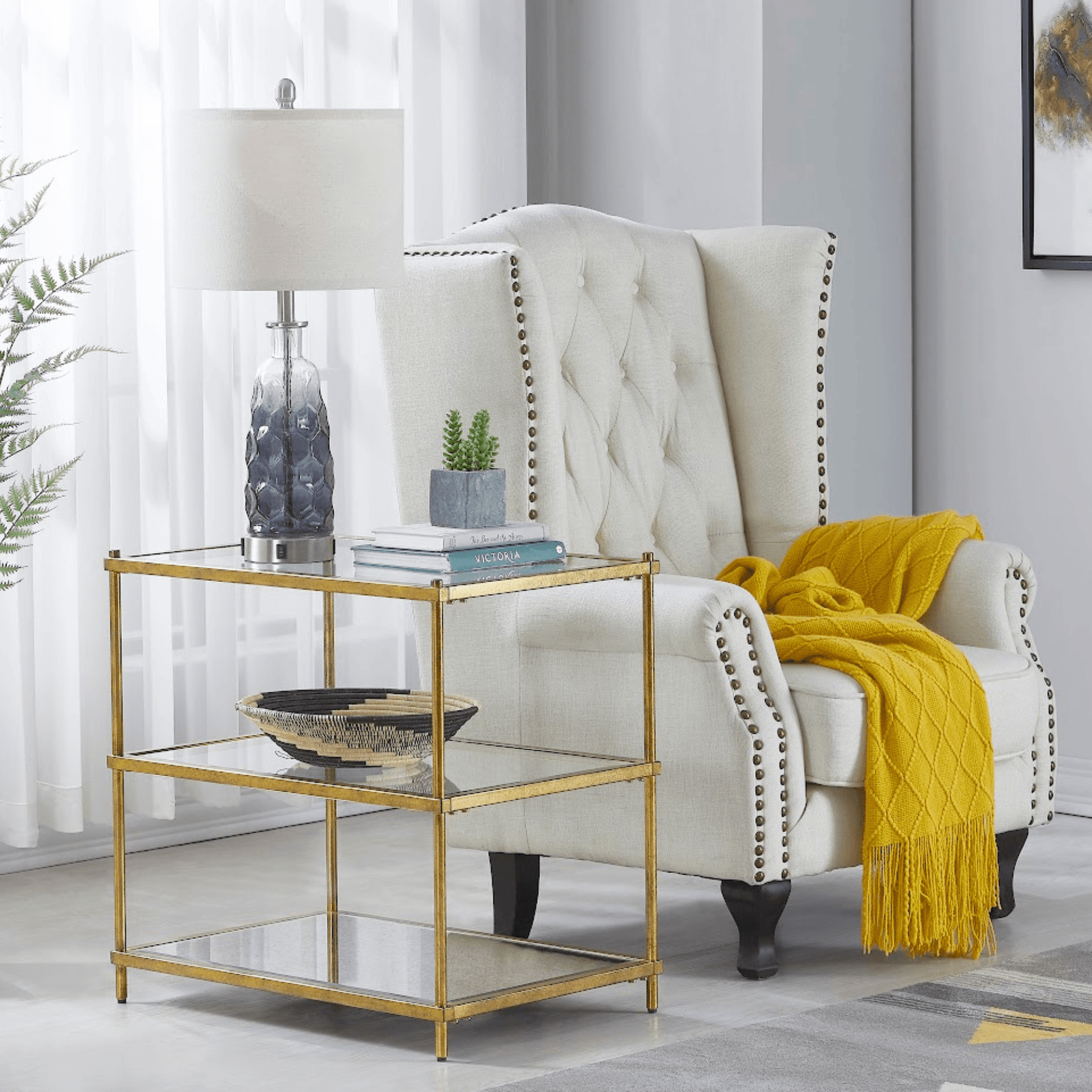 Modern 3-Tier Side Table Accent & End Tables| Crestview