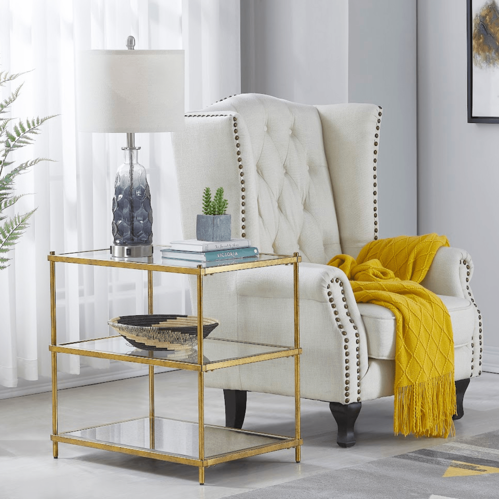 Modern 3-Tier Side Table Accent & End Tables| Crestview
