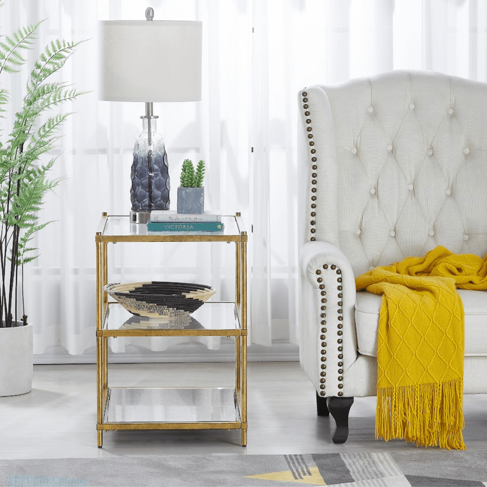 Modern 3-Tier Side Table Accent & End Tables| Crestview