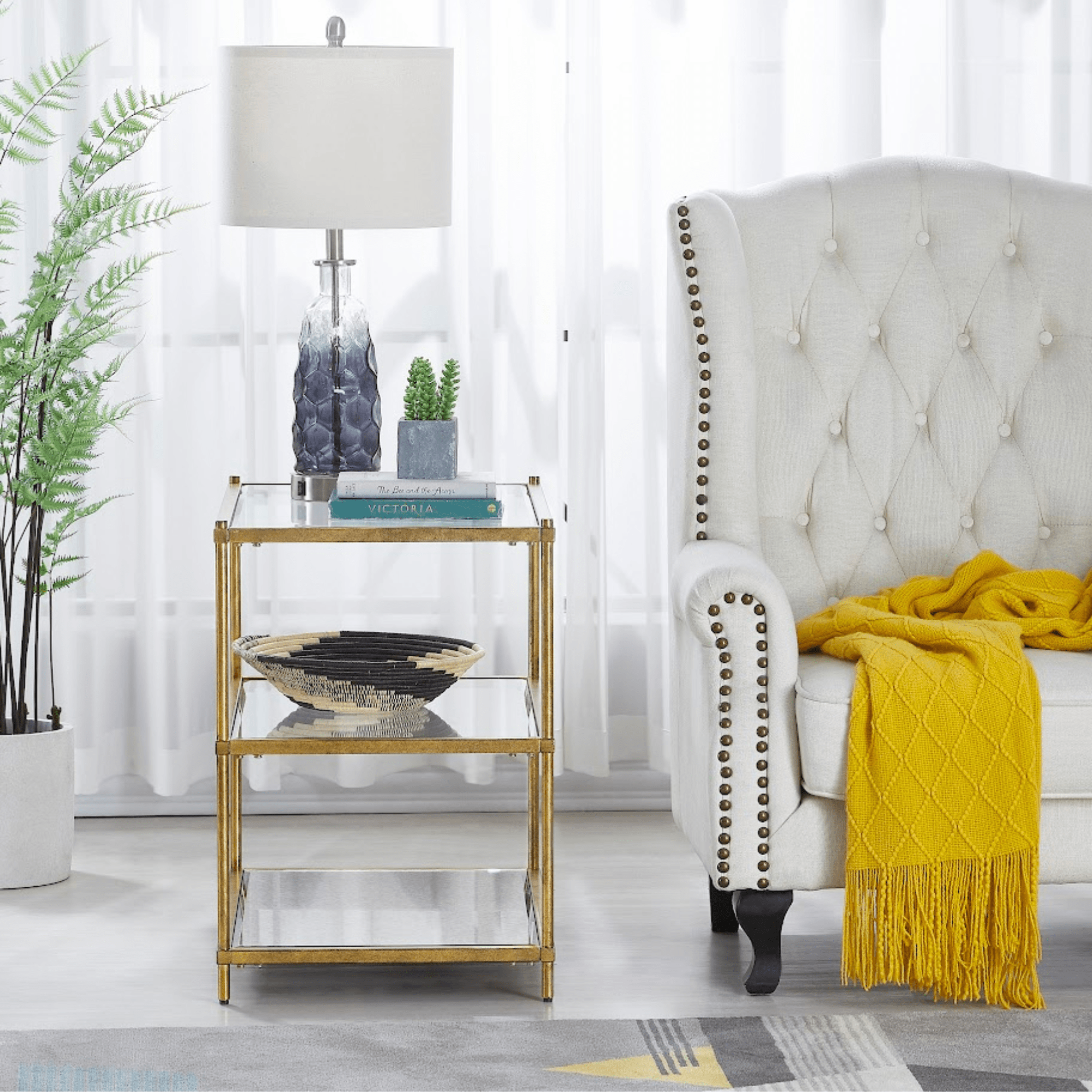 Modern 3-Tier Side Table Accent & End Tables| Crestview