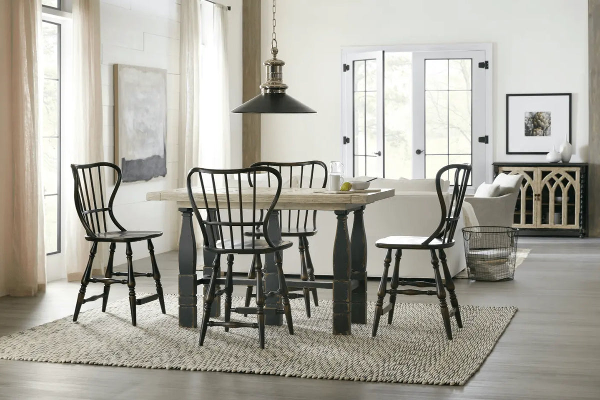 Ciao Bella Friendship Table- Flaky White/Black Accent & End Tables| Hooker