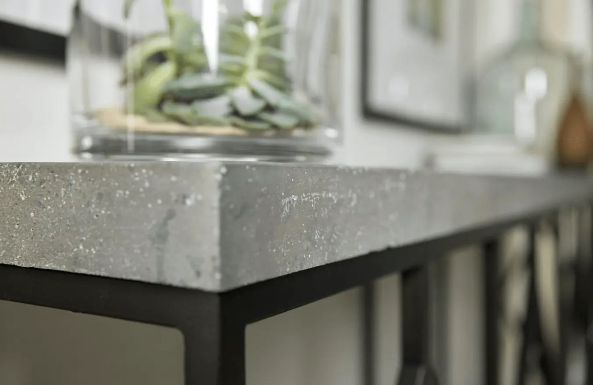 Ciao Bella Metal and Faux Concrete Console Table Consoles & Sideboards| Hooker