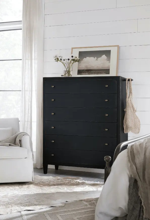 Ciao Bella Six-Drawer Chest- Black Cabinets & Chests| Hooker