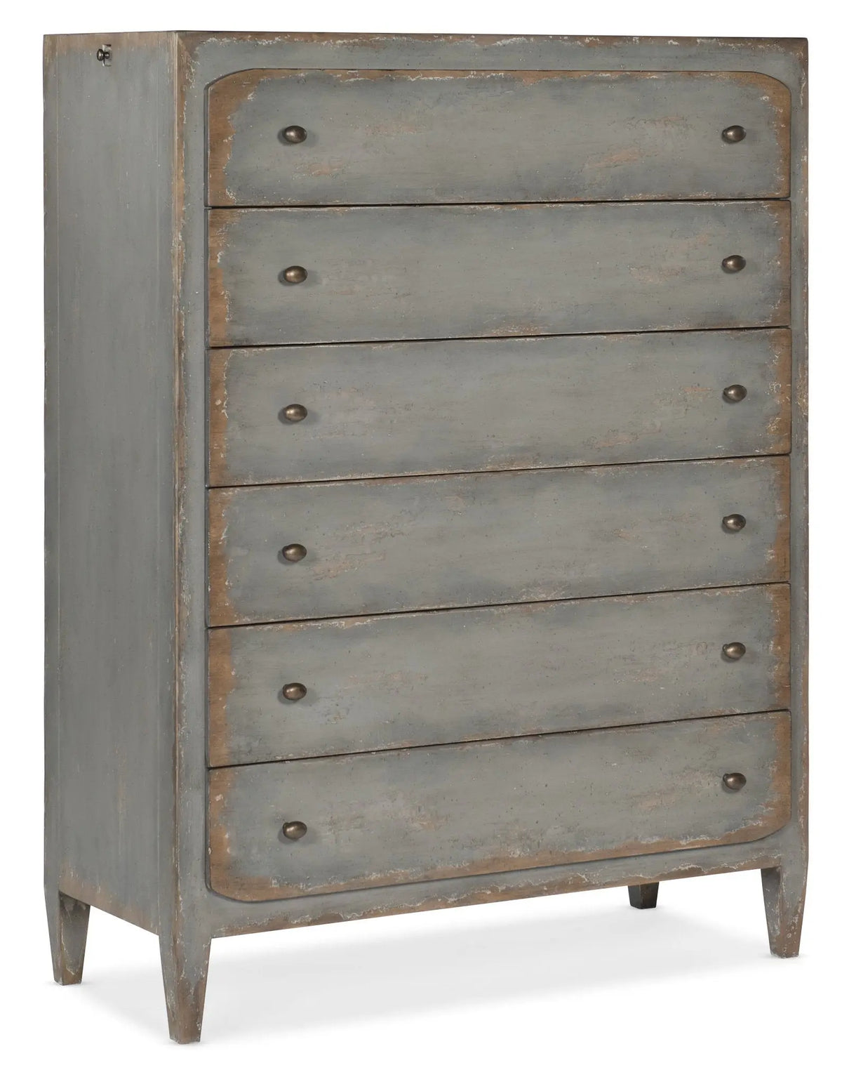 Ciao Bella Six-Drawer Chest- Speckled Gray Cabinets & Chests| Hooker