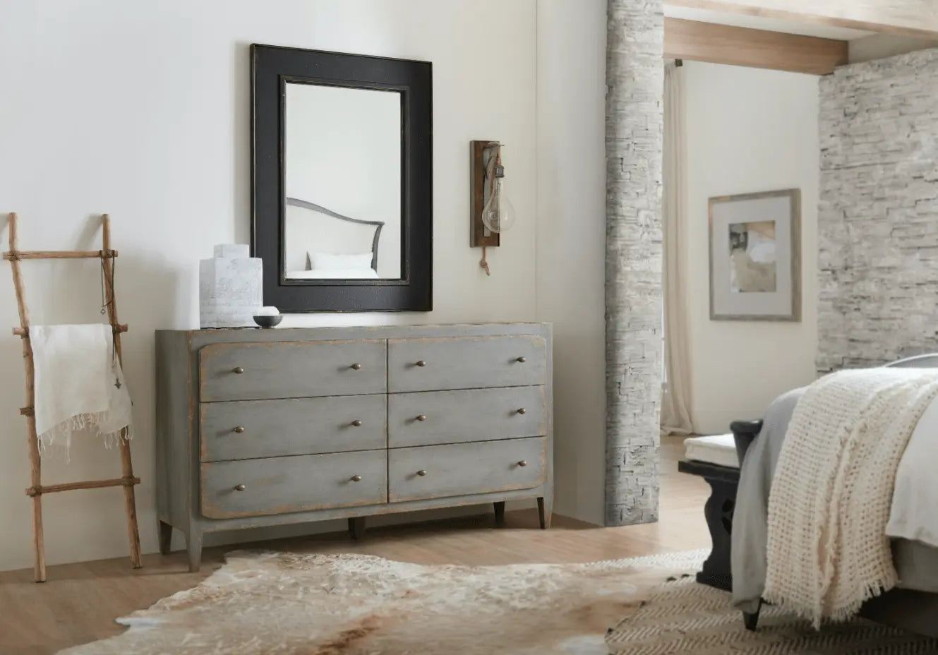 Ciao Bella Six-Drawer Dresser- Speckled Gray Dressers| Hooker