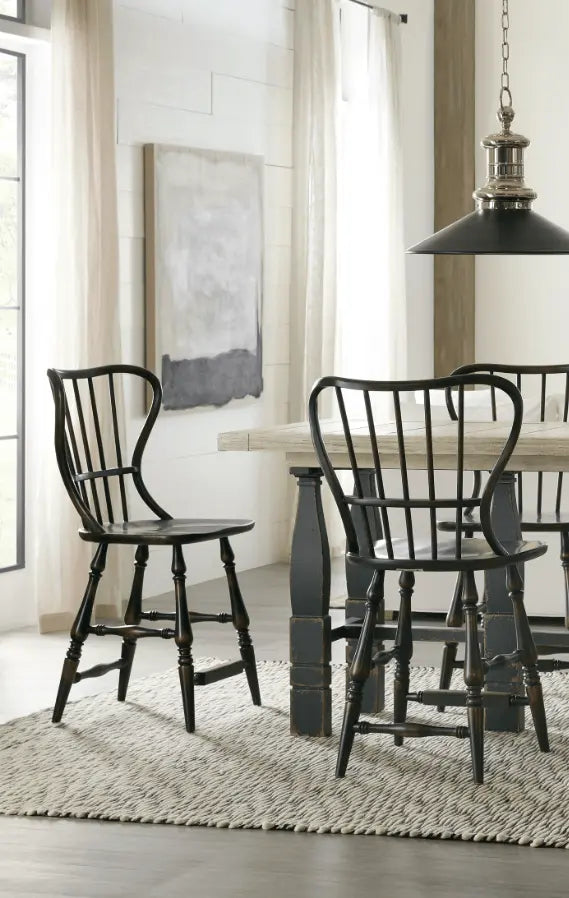Ciao Bella Spindle Back Bar Stool-Black Chairs| Hooker