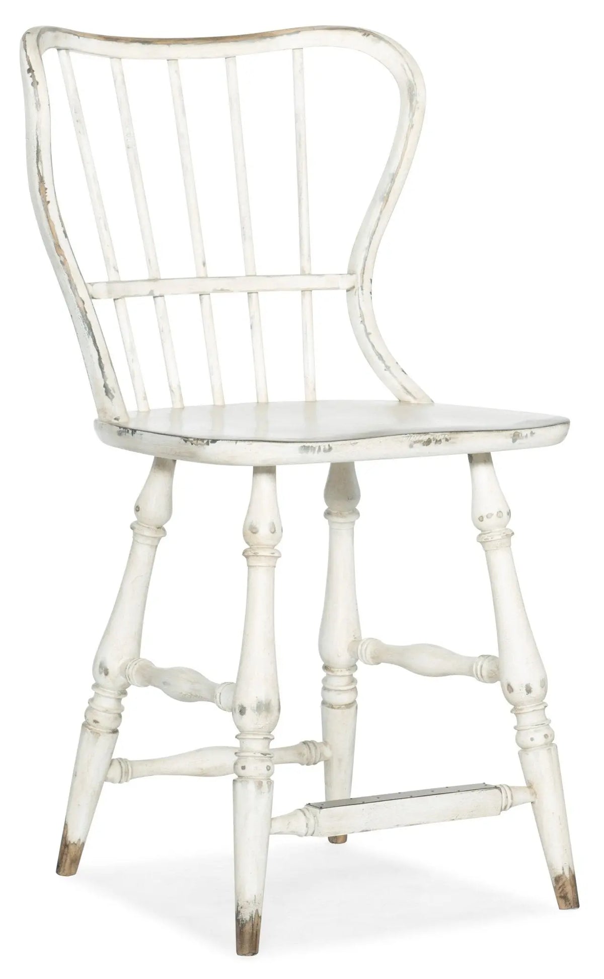 Ciao Bella Spindle Back Counter Stool-White Chairs| Hooker