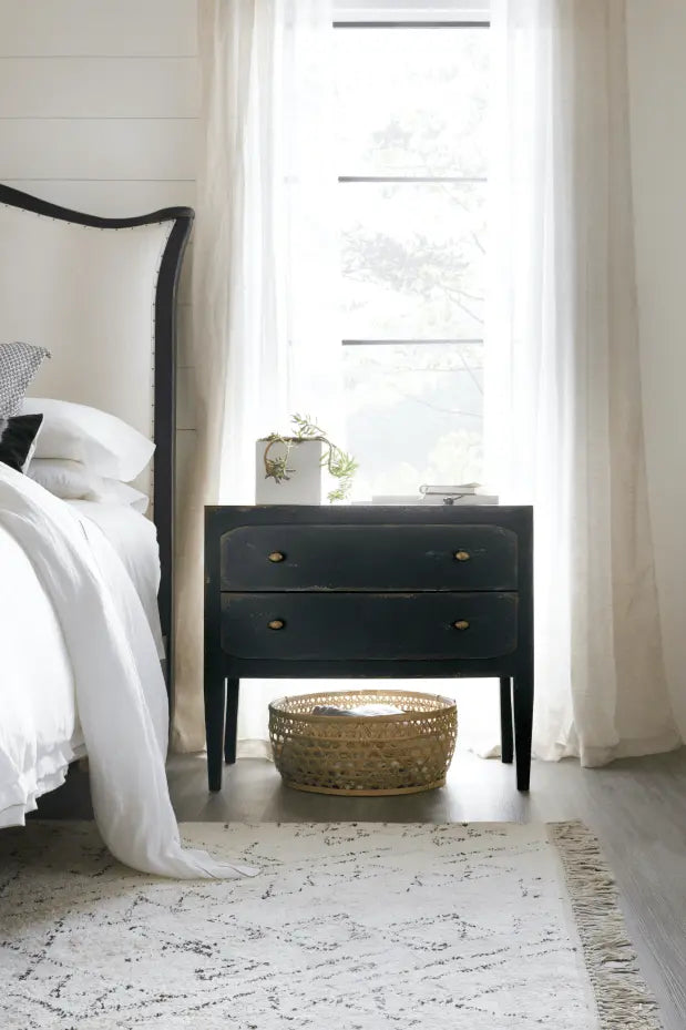 Ciao Bella Two-Drawer Nightstand- Black Nightstands| Hooker