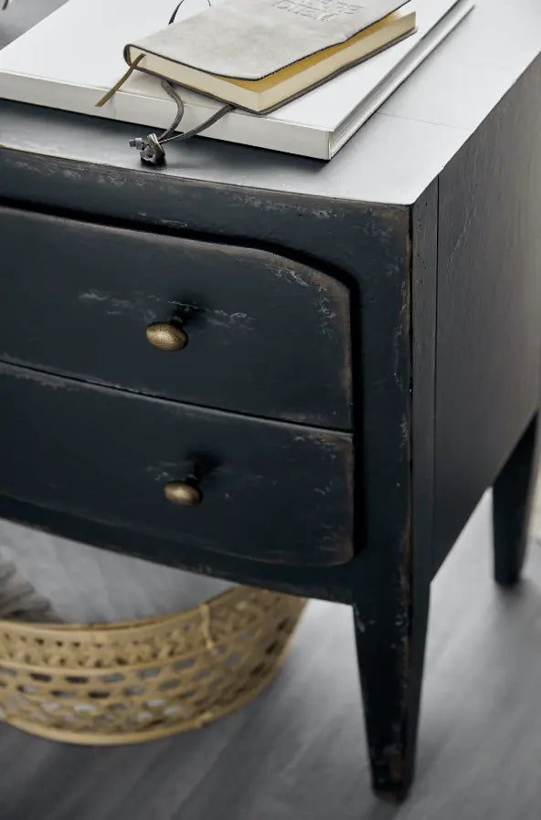 Ciao Bella Two-Drawer Nightstand- Black Nightstands| Hooker