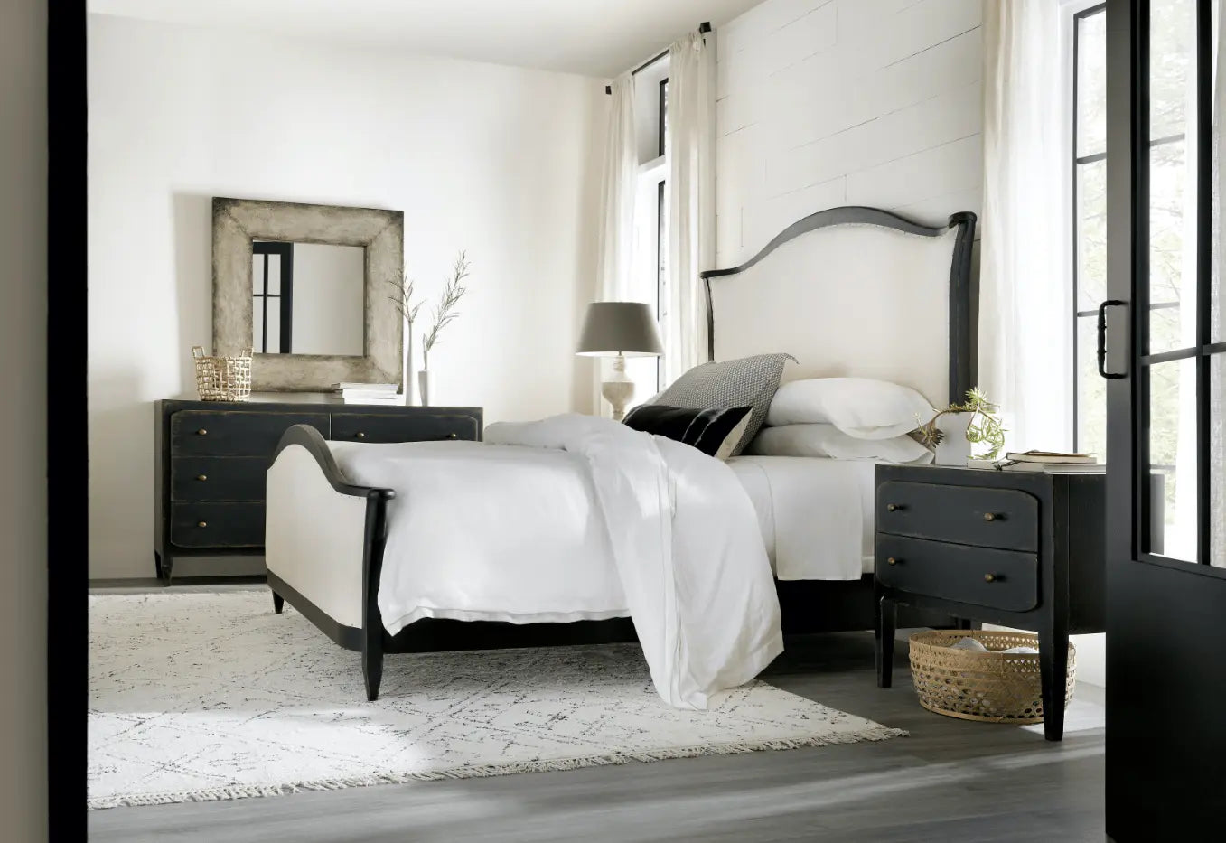 Ciao Bella Two-Drawer Nightstand- Black Nightstands| Hooker
