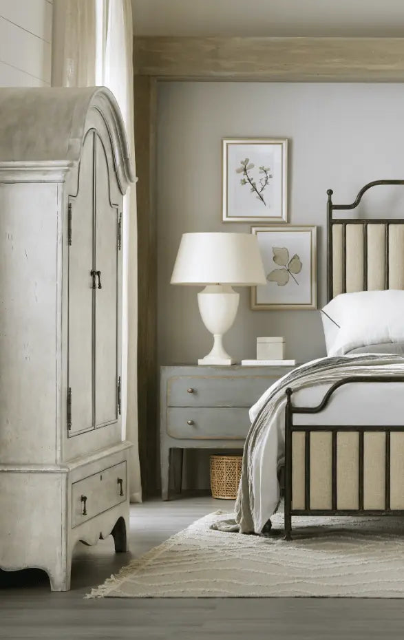 Ciao Bella Two-Drawer Nightstand- Speckled Gray Nightstands| Hooker