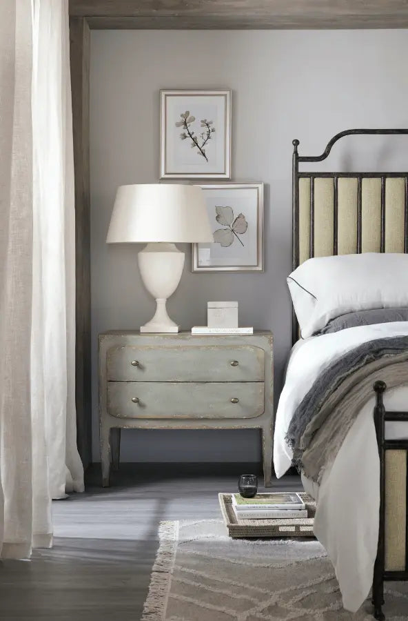 Ciao Bella Two-Drawer Nightstand- Speckled Gray Nightstands| Hooker