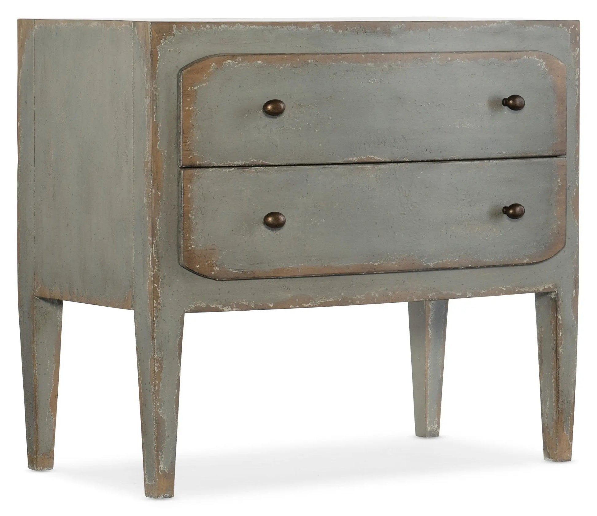 Ciao Bella Two-Drawer Nightstand- Speckled Gray Nightstands| Hooker