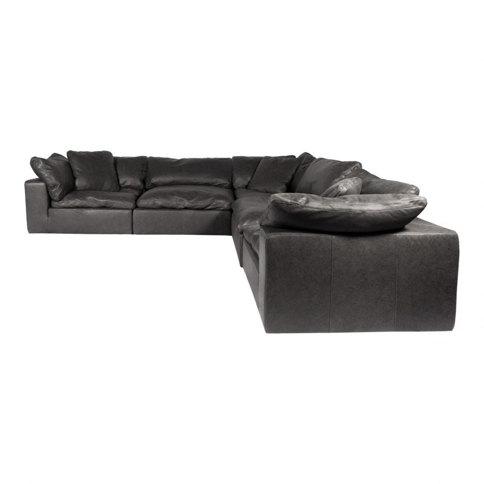 Clay Classic L Modular Sectional Nubuck Leather Black Sectionals| Moe's Home