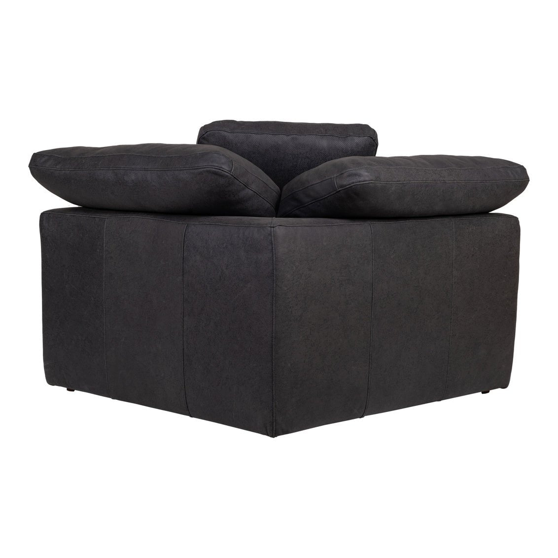 Clay Corner Chair Nubuck Leather Black Sectionals| Moe's Home