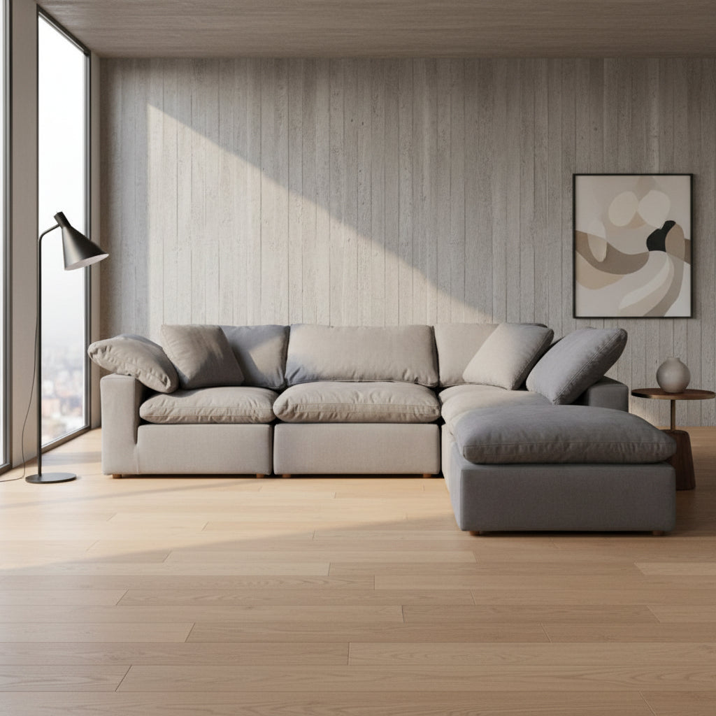 Clay Dream Modular Sectional Livesmart Fabric Light Grey Sectionals| Moe's Home