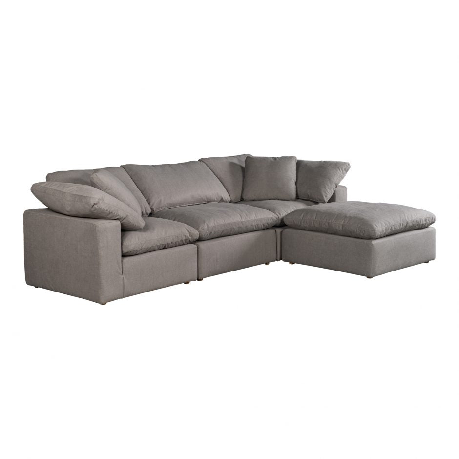 Clay Lounge Modular Sectional Livesmart Fabric Light Grey Sectionals| Moe's Home