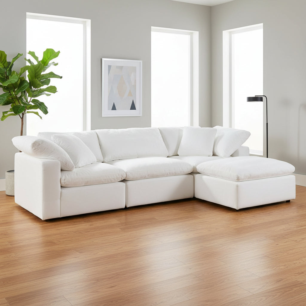Clay Lounge Modular Sectional Livesmart Fabric White Sectionals| Moe's Home
