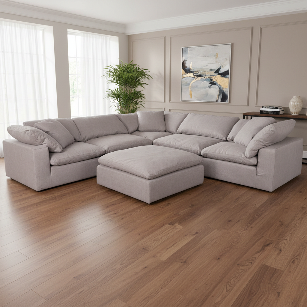 *Clay Modular Sectional Livesmart Fabric Light Grey Sectionals| Moe's Home