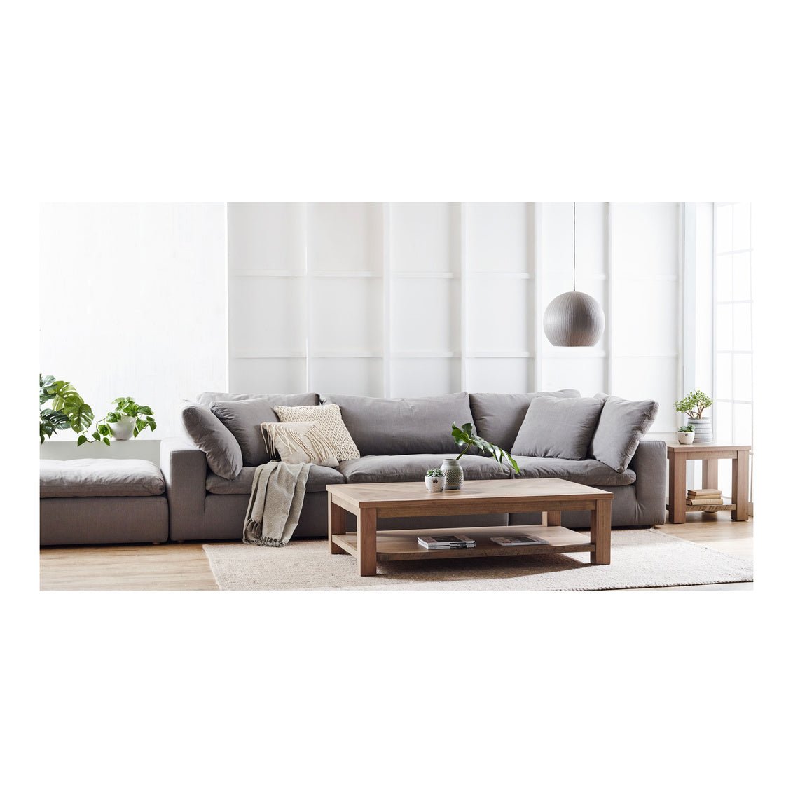 *Clay Modular Sectional Livesmart Fabric Light Grey Sectionals| Moe's Home