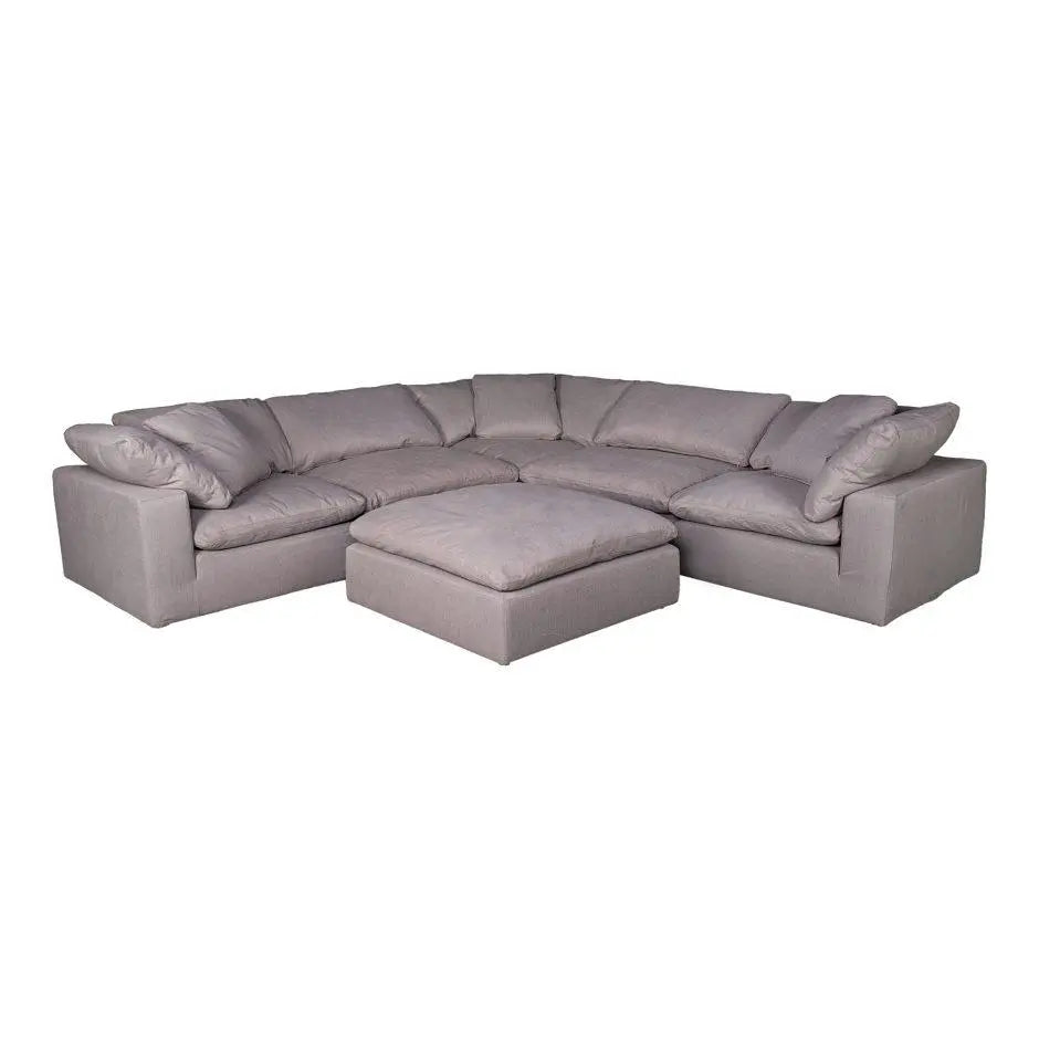 Clay Ottoman Livesmart Fabric Light Grey Ottomans| Moe's Home